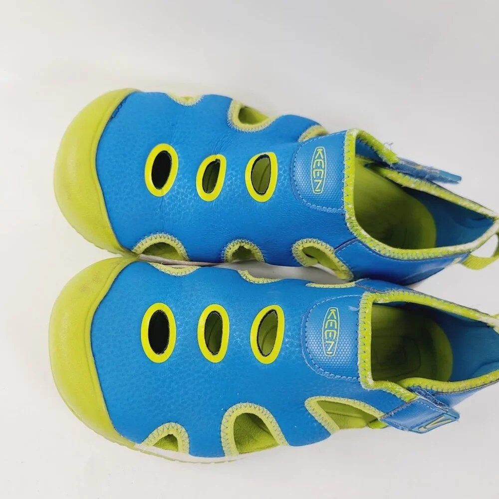 KEEN Unisex-Kids Blue Green‎ Stingray Closed Toe Marine Water Sandal Size US 3